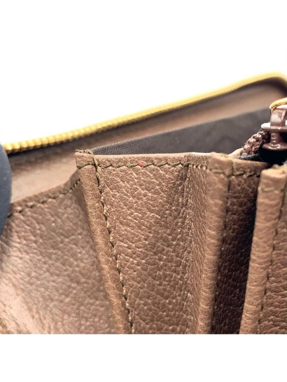 Gucci Ophidia Zip Around Leather Brown Beige Wallet Gold - Picture 12 of 15